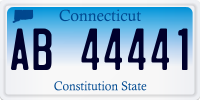 CT license plate AB44441