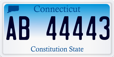 CT license plate AB44443