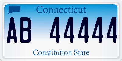 CT license plate AB44444