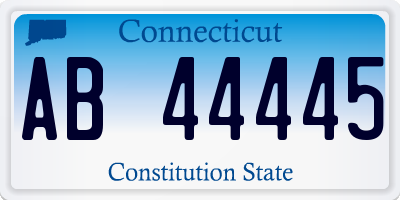 CT license plate AB44445