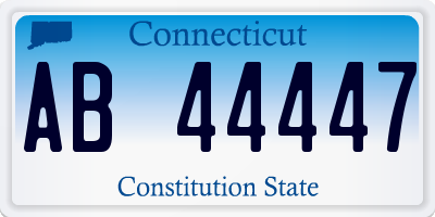 CT license plate AB44447
