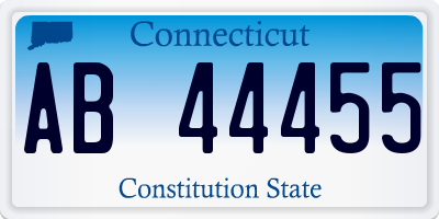 CT license plate AB44455