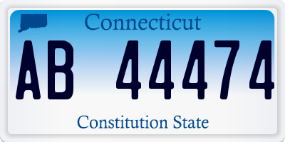 CT license plate AB44474