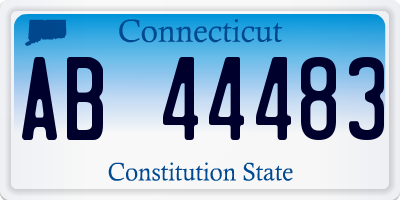 CT license plate AB44483