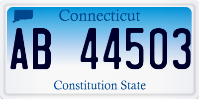 CT license plate AB44503