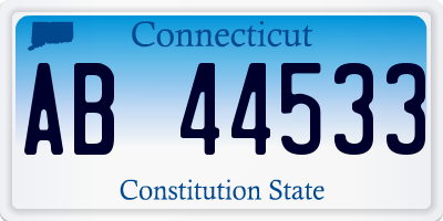 CT license plate AB44533