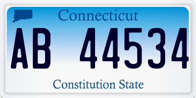 CT license plate AB44534