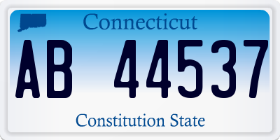 CT license plate AB44537