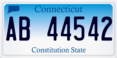 CT license plate AB44542