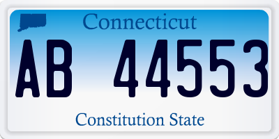 CT license plate AB44553