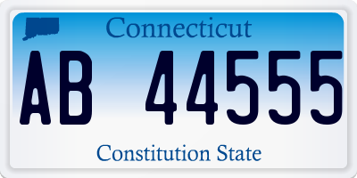 CT license plate AB44555
