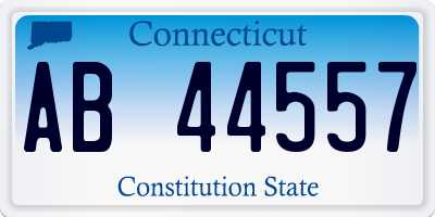 CT license plate AB44557