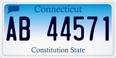 CT license plate AB44571