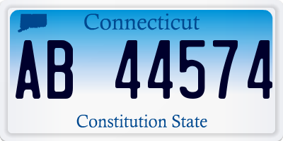 CT license plate AB44574