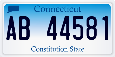 CT license plate AB44581