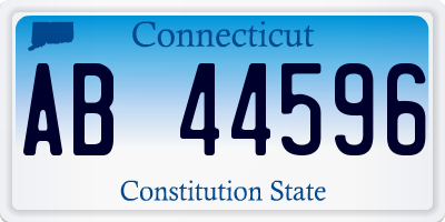 CT license plate AB44596