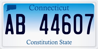 CT license plate AB44607
