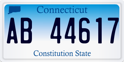 CT license plate AB44617