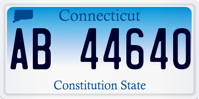 CT license plate AB44640