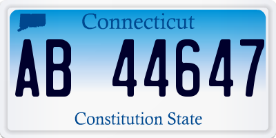 CT license plate AB44647