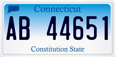 CT license plate AB44651