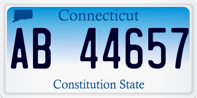 CT license plate AB44657