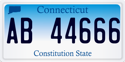 CT license plate AB44666