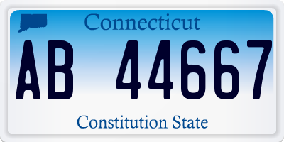 CT license plate AB44667