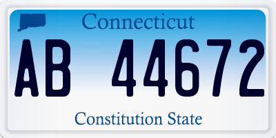 CT license plate AB44672