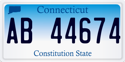 CT license plate AB44674