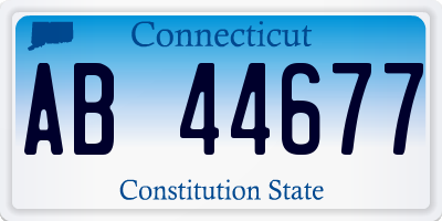 CT license plate AB44677