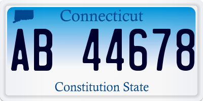 CT license plate AB44678