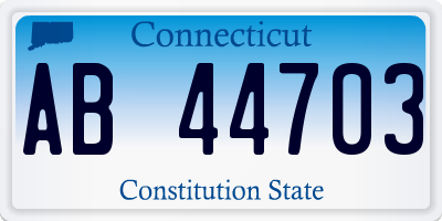 CT license plate AB44703