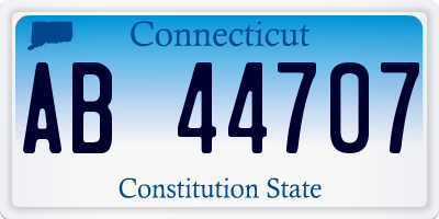 CT license plate AB44707