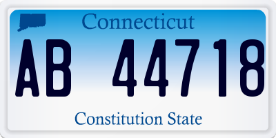 CT license plate AB44718