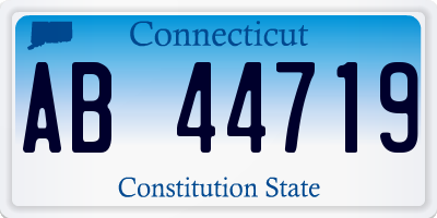 CT license plate AB44719