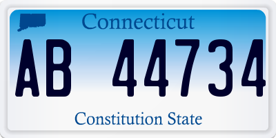 CT license plate AB44734