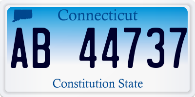 CT license plate AB44737