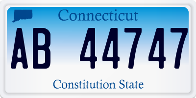 CT license plate AB44747