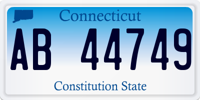 CT license plate AB44749