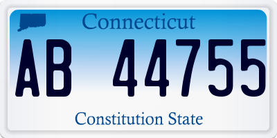 CT license plate AB44755