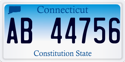 CT license plate AB44756