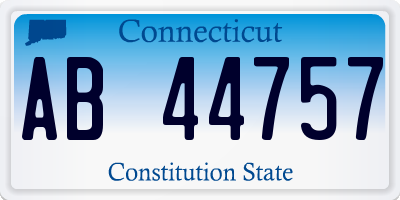 CT license plate AB44757