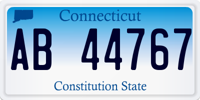 CT license plate AB44767