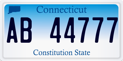 CT license plate AB44777