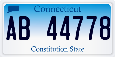 CT license plate AB44778