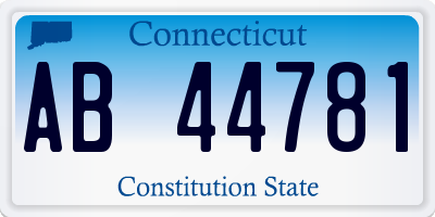 CT license plate AB44781