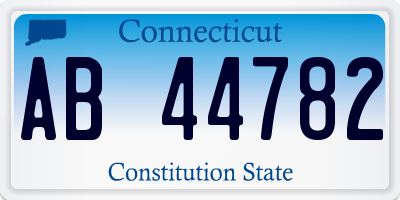 CT license plate AB44782