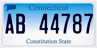 CT license plate AB44787