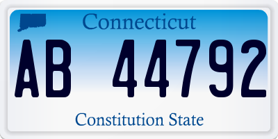 CT license plate AB44792